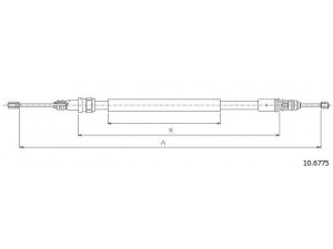 CABOR 10.6775 trosas, stovėjimo stabdys 
 Stabdžių sistema -> Valdymo svirtys/trosai
7700823690