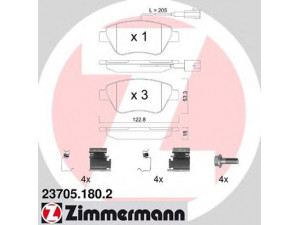 ZIMMERMANN 23705.180.2 stabdžių trinkelių rinkinys, diskinis stabdys 
 Techninės priežiūros dalys -> Papildomas remontas
773 64 158, 4254.06, 4254.07