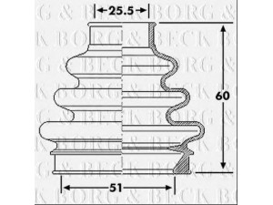 BORG & BECK BCB6189 gofruotoji membrana, kardaninis velenas 
 Ratų pavara -> Gofruotoji membrana
1K0598203