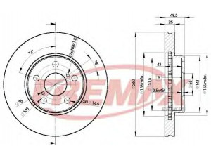 FREMAX BD-5030 stabdžių diskas 
 Stabdžių sistema -> Diskinis stabdys -> Stabdžių diskas
43512-05030
