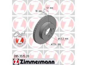 ZIMMERMANN 285.3515.20 stabdžių diskas 
 Dviratė transporto priemonės -> Stabdžių sistema -> Stabdžių diskai / priedai
51712-02550, 51712-02551