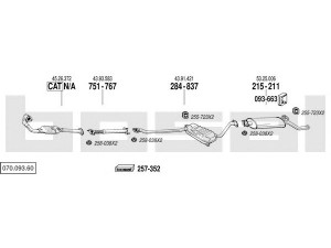 BOSAL 070.093.60 išmetimo sistema 
 Išmetimo sistema -> Išmetimo sistema, visa