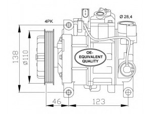 NRF 32105 kompresorius, oro kondicionierius 
 Oro kondicionavimas -> Kompresorius/dalys
4B0260805J, 8E0260805AK, 8E0260805BH
