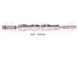 BENDIX 432691B trosas, stovėjimo stabdys 
 Stabdžių sistema -> Valdymo svirtys/trosai
11523320750, 115332750, 115332751