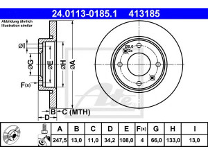 ATE 24.0113-0185.1 stabdžių diskas 
 Dviratė transporto priemonės -> Stabdžių sistema -> Stabdžių diskai / priedai
4246 R9, 4246 R8, 4249 A5