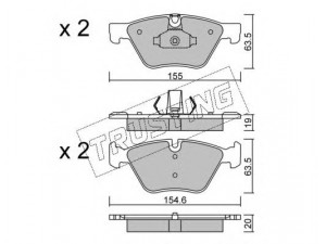 TRUSTING 935.0 stabdžių trinkelių rinkinys, diskinis stabdys 
 Techninės priežiūros dalys -> Papildomas remontas
34 11 6 775 310, 34 11 6 796 844