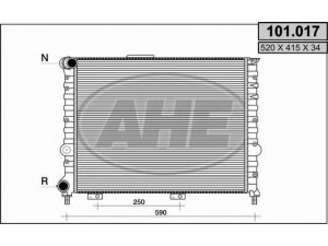 AHE 101.017 radiatorius, variklio aušinimas 
 Aušinimo sistema -> Radiatorius/alyvos aušintuvas -> Radiatorius/dalys
60651919