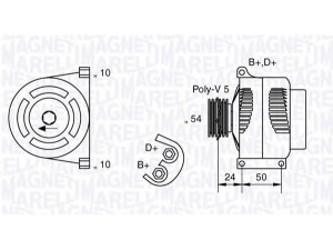 MAGNETI MARELLI 063377027010 kintamosios srovės generatorius 
 Elektros įranga -> Kint. sr. generatorius/dalys -> Kintamosios srovės generatorius
51787196, 51859041
