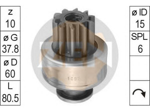 ERA 225519 laisvos eigos pavara, starteris