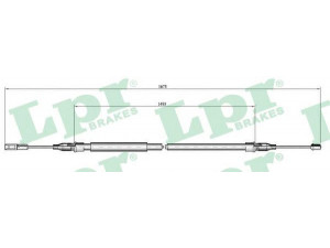 LPR C0059B trosas, stovėjimo stabdys 
 Stabdžių sistema -> Valdymo svirtys/trosai
4D0609721H, 4D0609721K, 4D0609721H