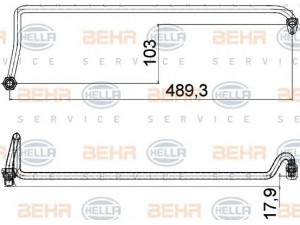 HELLA 8MY 376 755-571 vamzdis, šilumokaitis 
 Šildymas / vėdinimas -> Šilumokaitis
955 307 172 04, 7L0 317 822 D