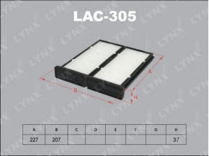 LYNXauto LAC-305 filtras, salono oras 
 Techninės priežiūros dalys -> Techninės priežiūros intervalai
MR227823, MR460201, MZ311917, XZ311917