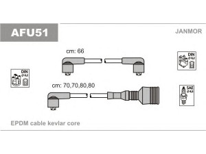 JANMOR AFU51 uždegimo laido komplektas 
 Kibirkšties / kaitinamasis uždegimas -> Uždegimo laidai/jungtys
60504232, 60504325, 60504823
