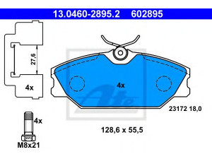 ATE 13.0460-2895.2 stabdžių trinkelių rinkinys, diskinis stabdys 
 Techninės priežiūros dalys -> Papildomas remontas
77 01 206 379, 86 71 005 930, 86 71 016 177