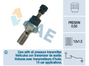 FAE 12290 alyvos slėgio jungiklis 
 Variklis -> Variklio elektra
75.492.054, 95.492.930, 95.495.551