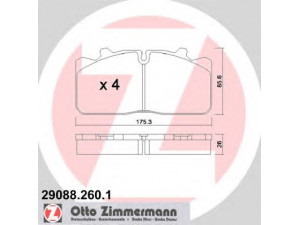 ZIMMERMANN 29088.260.1 stabdžių trinkelių rinkinys, diskinis stabdys 
 Techninės priežiūros dalys -> Papildomas remontas
1906467, 81508206006, 81508206042