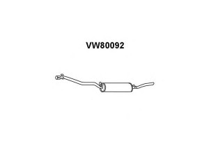 VENEPORTE VW80092 galinis duslintuvas 
 Išmetimo sistema -> Duslintuvas
165253609AJ, 165253609T