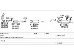 MTS C240027004495 išmetimo sistema 
 Išmetimo sistema -> Išmetimo sistema, visa