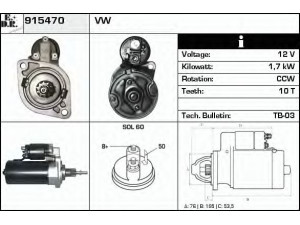 EDR 915470 starteris 
 Elektros įranga -> Starterio sistema -> Starteris
02A911023B, 02A911023BX, 02A 911 024  X