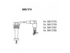 BREMI 800/174 uždegimo laido komplektas 
 Kibirkšties / kaitinamasis uždegimas -> Uždegimo laidai/jungtys
30731424