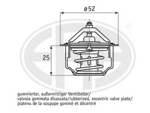 ERA 350351 termostatas, aušinimo skystis 
 Aušinimo sistema -> Termostatas/tarpiklis -> Thermostat
3257449, 19300-634-812, 19300-634-961