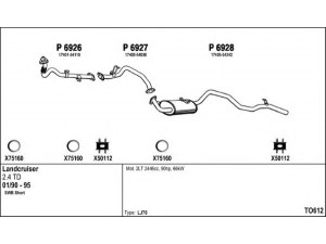 FENNO TO612 išmetimo sistema 
 Išmetimo sistema -> Išmetimo sistema, visa