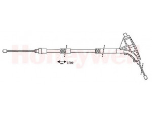 BENDIX 432416B trosas, stovėjimo stabdys 
 Stabdžių sistema -> Valdymo svirtys/trosai
4745H9, 4745L4