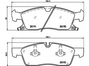 HELLA 8DB 355 019-621 stabdžių trinkelių rinkinys, diskinis stabdys 
 Techninės priežiūros dalys -> Papildomas remontas
00K68052370AB, 68052370AA