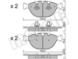 METELLI 22-0771-0 stabdžių trinkelių rinkinys, diskinis stabdys 
 Techninės priežiūros dalys -> Papildomas remontas
34 11 6 756 350, 34 11 6 761 282