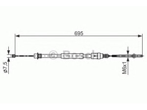 BOSCH 1 987 477 572 trosas, stovėjimo stabdys 
 Stabdžių sistema -> Valdymo svirtys/trosai
4745 H3, 96 164 271