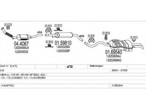 MTS C380204003008 išmetimo sistema 
 Išmetimo sistema -> Išmetimo sistema, visa