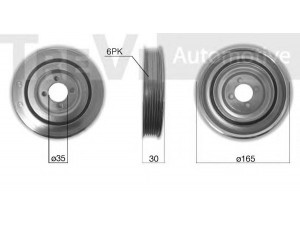TREVI AUTOMOTIVE PC1014 skriemulys, alkūninis velenas 
 Diržinė pavara -> Dirželio skriemulys
0515W5, 515W5, 46819147, 55200498