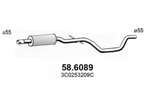 ASSO 58.6089 vidurinis duslintuvas 
 Išmetimo sistema -> Duslintuvas
3C0253209C, 3C0253209G