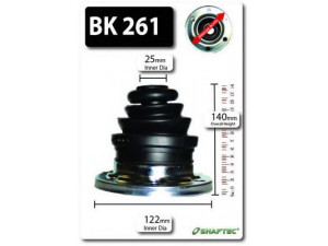 SHAFTEC BK261 gofruotoji membrana, kardaninis velenas 
 Ratų pavara -> Gofruotoji membrana