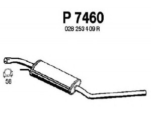 FENNO P7460 vidurinis duslintuvas 
 Išmetimo sistema -> Duslintuvas
028253409R