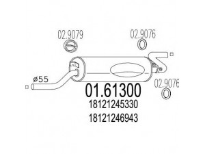 MTS 01.61300 galinis duslintuvas 
 Išmetimo sistema -> Duslintuvas
18121245330, 18121245783, 18121245958