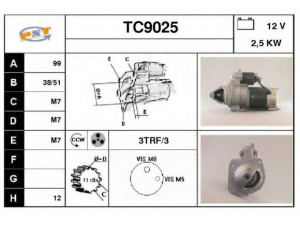SNRA TC9025 starteris 
 Elektros įranga -> Starterio sistema -> Starteris