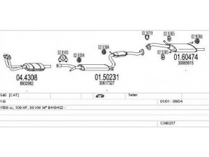 MTS C390237007698 išmetimo sistema 
 Išmetimo sistema -> Išmetimo sistema, visa