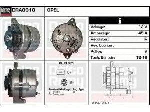 DELCO REMY DRA0910 kintamosios srovės generatorius 
 Elektros įranga -> Kint. sr. generatorius/dalys -> Kintamosios srovės generatorius
1204002, 1204003, 1204012, 1204315