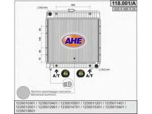 AHE 118.001/A radiatorius, variklio aušinimas 
 Aušinimo sistema -> Radiatorius/alyvos aušintuvas -> Radiatorius/dalys
1235015601