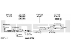 BOSAL 050.970.21 išmetimo sistema 
 Išmetimo sistema -> Išmetimo sistema, visa