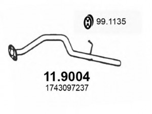 ASSO 11.9004 išleidimo kolektorius 
 Išmetimo sistema -> Išmetimo vamzdžiai
1743097205, 1743097237