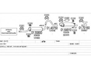MTS C390226008636 išmetimo sistema 
 Išmetimo sistema -> Išmetimo sistema, visa