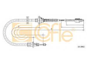 COFLE 10.3862 sankabos trosas 
 Dviratė transporto priemonės -> Kabeliai ir tachometro velenaai -> Sankabos trosas
34598680, 3460763, 3470372