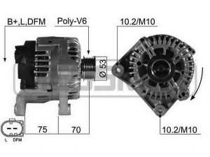ERA 210506 kintamosios srovės generatorius 
 Elektros įranga -> Kint. sr. generatorius/dalys -> Kintamosios srovės generatorius
12 31 7 797 660, 12 31 7 797 661