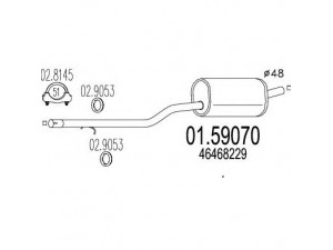 MTS 01.59070 vidurinis duslintuvas 
 Išmetimo sistema -> Duslintuvas
46468229