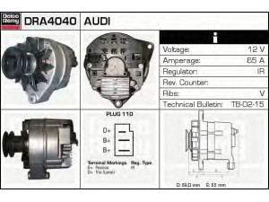 DELCO REMY DRA4040 kintamosios srovės generatorius 
 Elektros įranga -> Kint. sr. generatorius/dalys -> Kintamosios srovės generatorius
046903023H, 049903015J, 049903015L