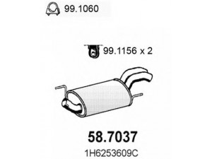 ASSO 58.7037 galinis duslintuvas 
 Išmetimo sistema -> Duslintuvas
1H6253609C, 1H6253609D, 1H6253609R