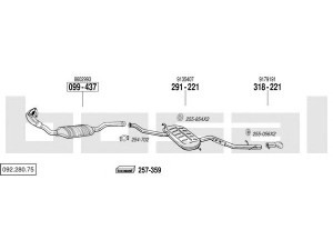 BOSAL 092.280.75 išmetimo sistema 
 Išmetimo sistema -> Išmetimo sistema, visa