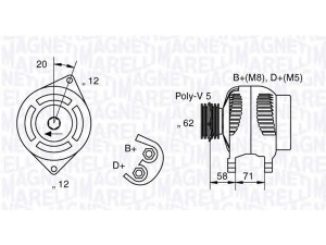 MAGNETI MARELLI 063321485010 kintamosios srovės generatorius 
 Elektros įranga -> Kint. sr. generatorius/dalys -> Kintamosios srovės generatorius
46521851